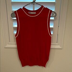 Zara Red Sleeveless Top